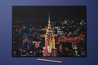 Nattvy New York – färdig tavla 40,5 × 28,5 cm med träverktyget